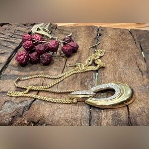 D’Orlan Chocker Necklace White Swarovski Crystals Triple Gold Plated 16”